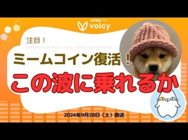 ミームコインが復活‼️この波に乗れるか‼️【Voicy9月28日放送】