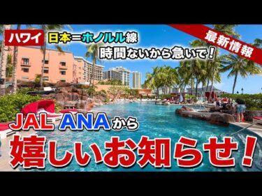 【日本＝ハワイ線】ハワイ旅行する人は今すぐ見た方がいい！JAL、ANAから嬉しいお知らせ【ハワイ最新情報】【ハワイの今】