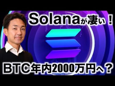 Solanaが止まらない！ビットコインは年内2000万円超え？