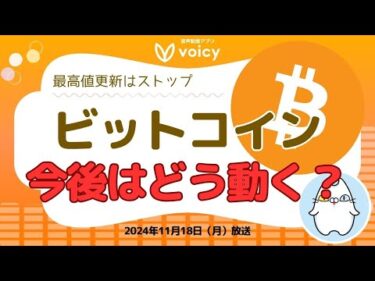 BTC最高値連続更新9日でストップ！今後の動く要因は【Voicy11月18日放送】