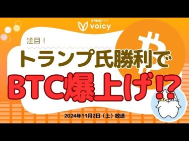 トランプ氏勝利でBTCよりアルトコインの方が爆アゲする理由とは⁉️【Voicy11月2日放送】