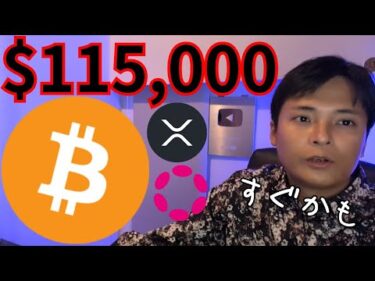 ビットコイン最高値更新、すぐ11.5万ドル(1,770万円)!? リップルUSDが本日上場【仮想通貨 暗号通貨 暗号資産 BTC ETH XRP RLUSD SOL DOT AVAX Kaspa 他】