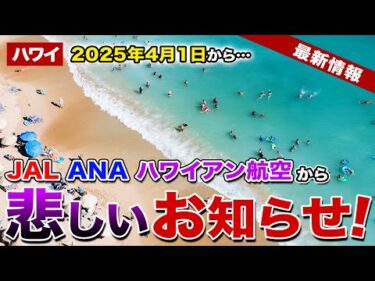 【ハワイ】2025年4月1日から！JAL、ANA、ハワイアン航空から悲しいお知らせ【ハワイ最新情報】【ハワイの今】