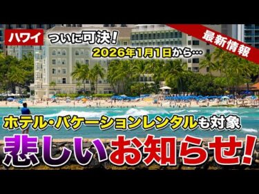 【ハワイ】2026年1月1日から！ホテルやバケーションレンタルも！ハワイ州から大事なお知らせ【ハワイ最新情報】【ハワイの今】
