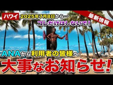 【ハワイ】2025年7月8日から！機内で絶対にしちゃダメ！ANAから安全に関わる大事なお知らせ【ハワイ最新情報】【ハワイの今】