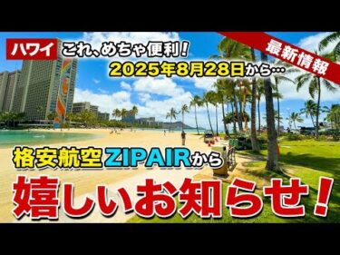 【ハワイ】2025年8月28日から！格安航空ジップエアから嬉しいお知らせ！【ハワイ最新情報】【ハワイの今】