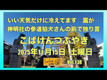 2025年11月15日　土曜日　こばけんつぶやき