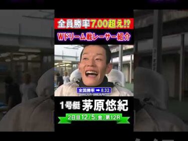 【全員勝率7.00超え⁉】Wドリーム戦レーサー紹介 G1 開設72周年記念競走 トコタンキング決定戦 #shorts