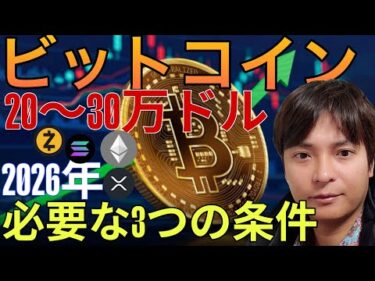 ビットコイン2026年20〜30万ドル(4,600万円)!? 仮想通貨上昇に必要な3つの条件！