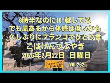2026年2月22日　日曜日　こばけんつぶやき