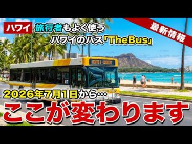 【ハワイ】2026年7月1日から！旅行者もよく利用するハワイの公共バス「TheBus」のここが変わります【ハワイ最新情報】【ハワイの今】