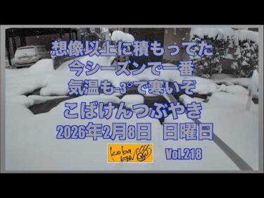 2026年2月8日　日曜日　こばけんつぶやき