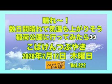 2026年2月12日　木曜日　こばけんつぶやき