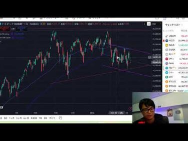 日経平均株価、大暴落！日本株 米国株 BTC ゴールドを確認！質問はスパチャで！
