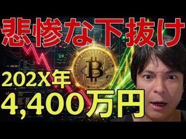 【仮想通貨悲惨】ビットコイン下抜け、買い場が来る？202X年に4,400万円(28万ドル)に？